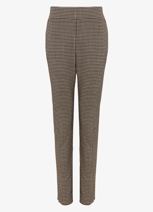 Phase Eight Donna high waist tapered fit pantalon met print - voorkant 6 camel