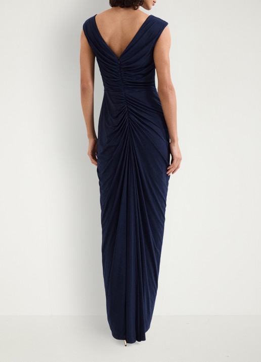 Phase Eight Donna maxi jurk met gedrapeerd detail - achterkant 8 donkerblauw