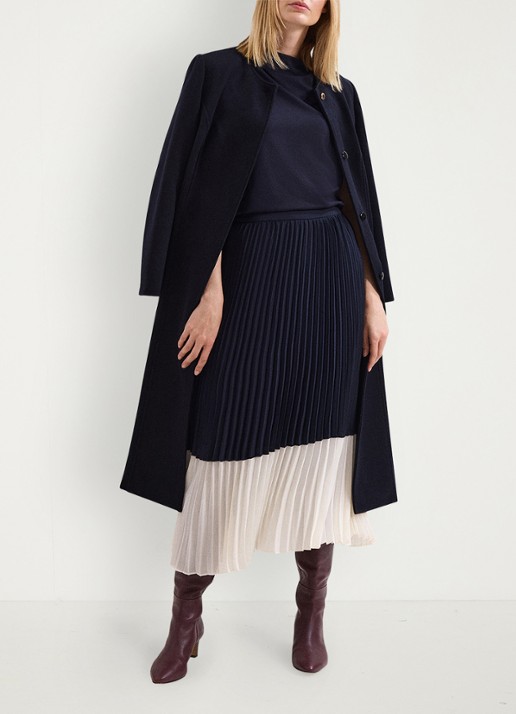 Phase Eight Eleanor midi rok met plooien - detail 7 donkerblauw