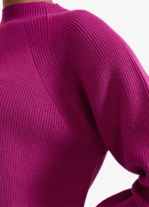 Phase Eight Eliana mini grofgebreide trui-jurk - detail 5 donkerroze