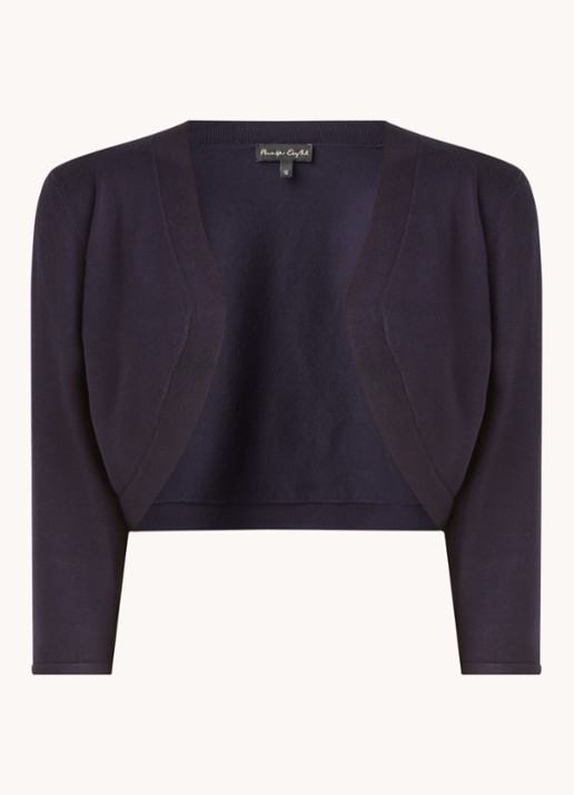 Phase Eight Elisha openvallende bolero met stretch - voorkant donkerblauw