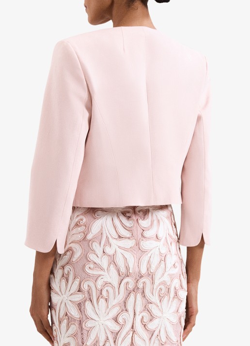 Phase Eight Elizabeth openvallende bolero  - achterkant 7 oudroze