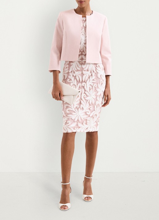 Phase Eight Elizabeth openvallende bolero  - voorkant 6 oudroze
