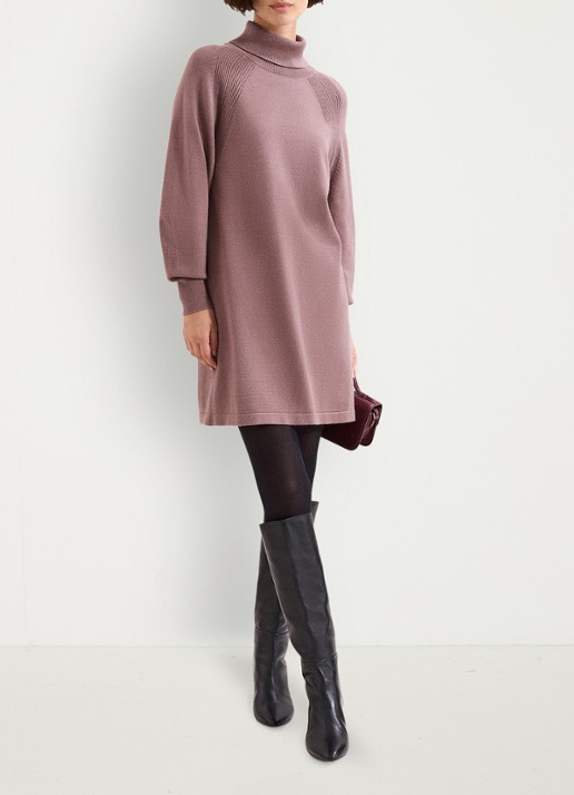 Phase Eight Ellie mini jurk met ballonmouw - voorkant 3 taupe