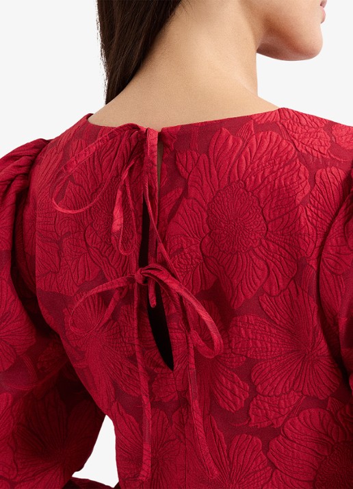Phase Eight Ellis top met bloemenprint - detail 3 donkerrood
