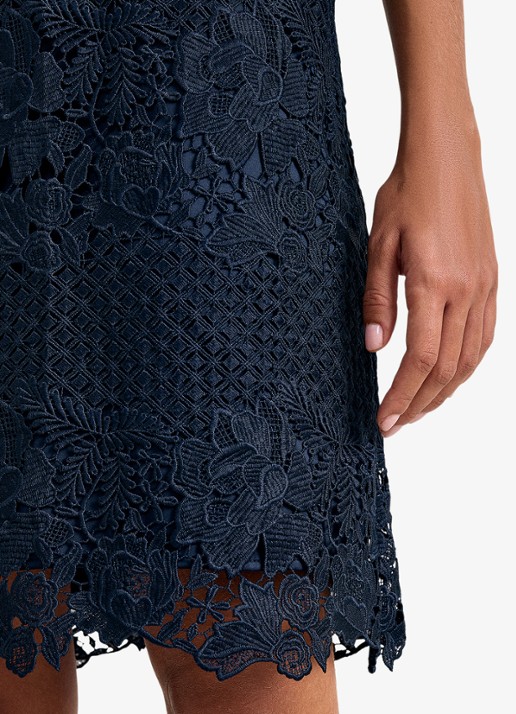 Phase Eight Eloise mini jurk van kant - detail 7 blauw