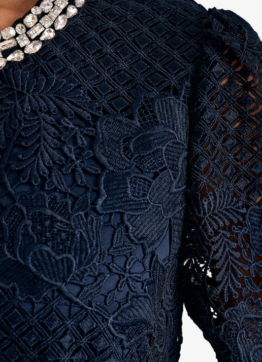 Phase Eight Eloise mini jurk van kant - detail 8 blauw
