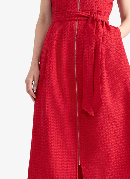 Phase Eight Elvira midi jurk met structuur - detail 5 rood