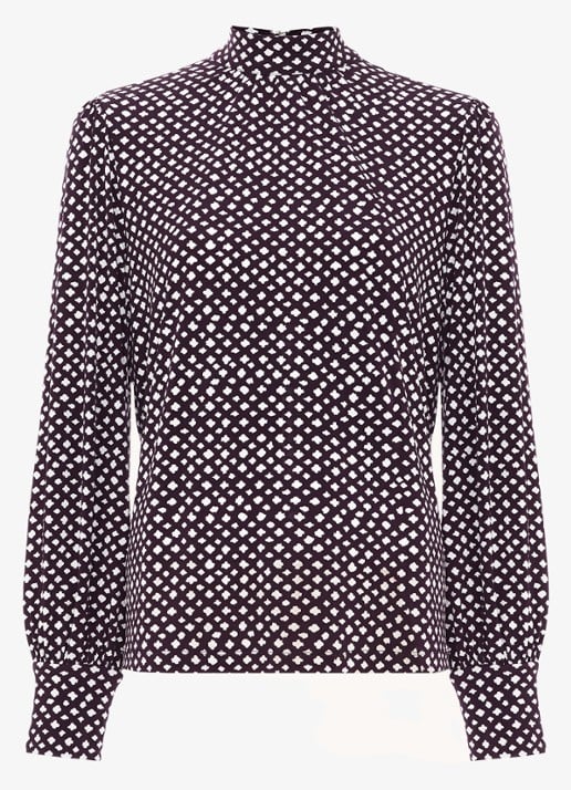Phase Eight Esme blouse met grafische print - voorkant 6 paars