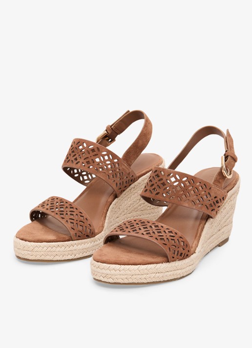 Phase Eight Espadrille van suède - detail bruin