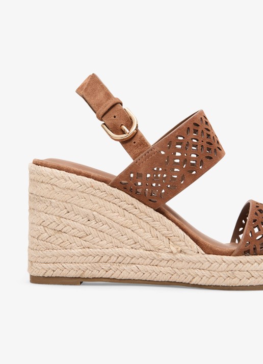 Phase Eight Espadrille van suède - detail 2 bruin