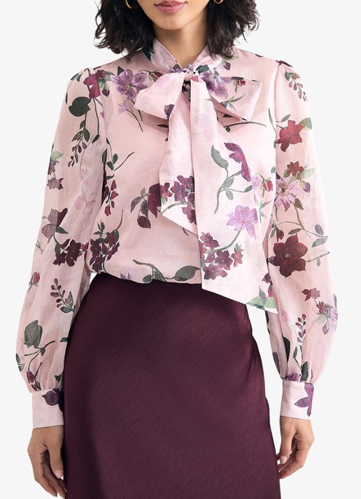Phase Eight Estelle blouse met sjaalkraag en bloemenprint