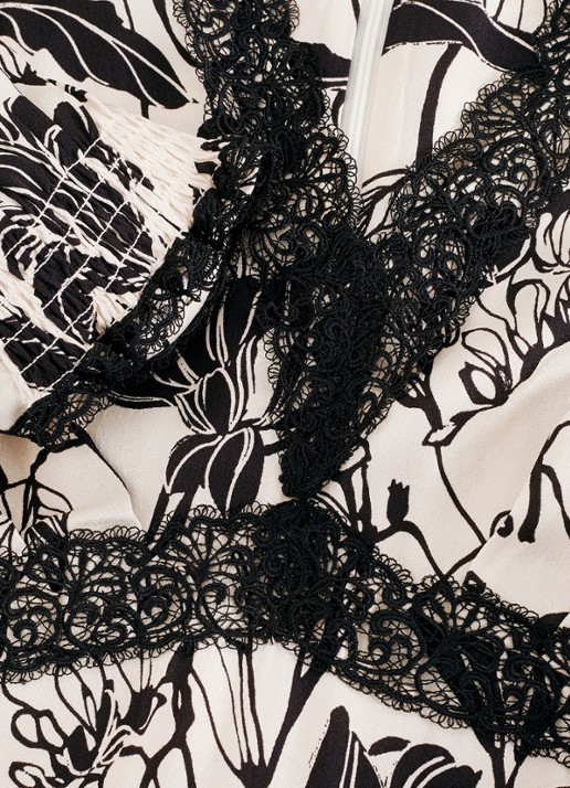 Phase Eight Feyre midi jurk van satijn met bloemenprint - detail 7 donkerblauw