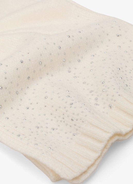 Phase Eight Fijngebreide sjaal met strass - detail ivoor