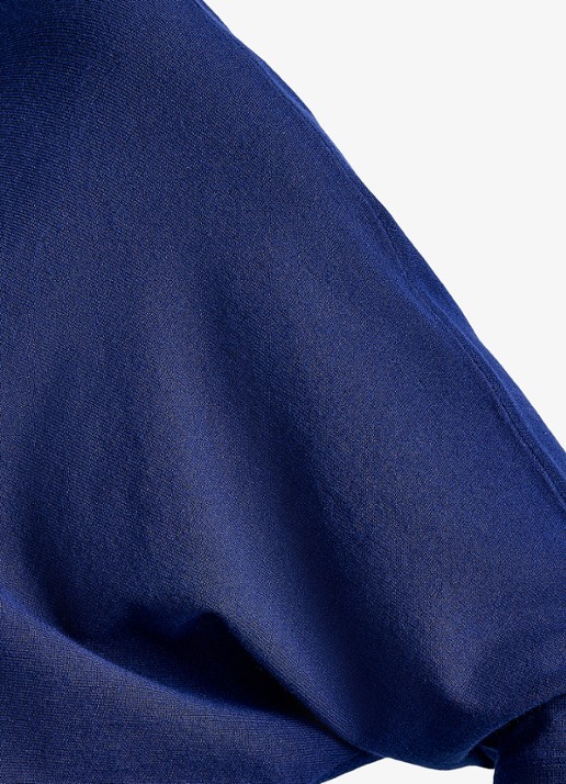 Phase Eight Fijngebreide trui met ronde hals - detail 3 kobaltblauw
