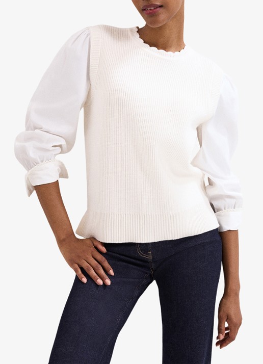 Phase Eight Fleur spencer met gebreid top en pofmouw