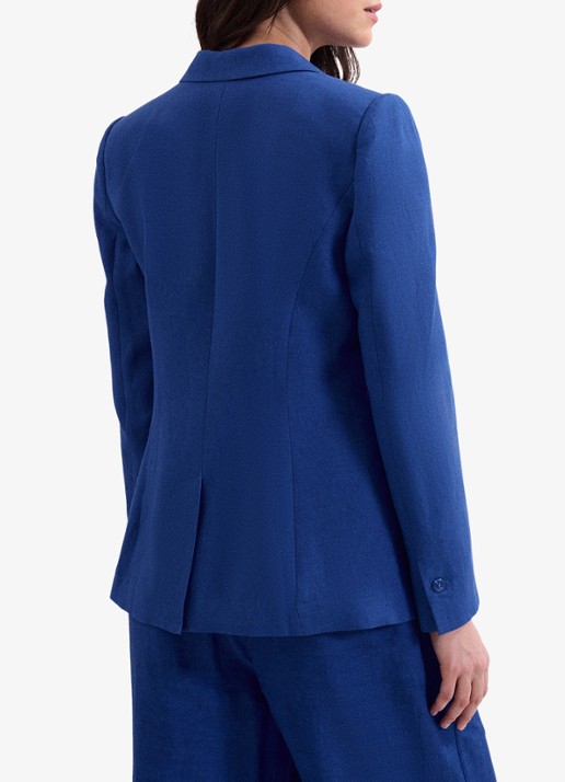Phase Eight Floette blazer in linnenblend - achterkant 3 kobaltblauw