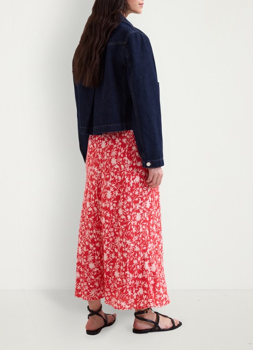 Phase Eight Floral midi rok met bloemenprint - achterkant 7 rood