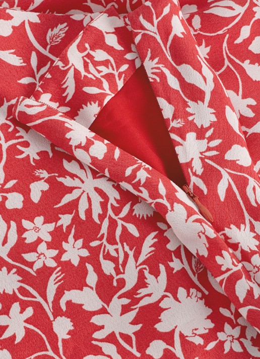 Phase Eight Floral midi rok met bloemenprint - detail 4 rood