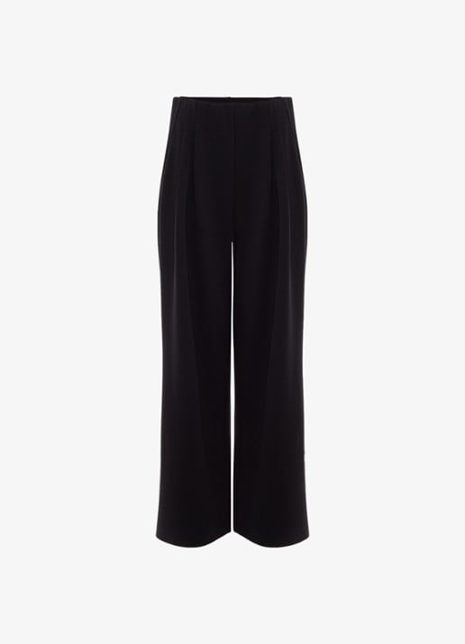 Phase Eight Florence high waist pantalon met plooien - voorkant 6 zwart