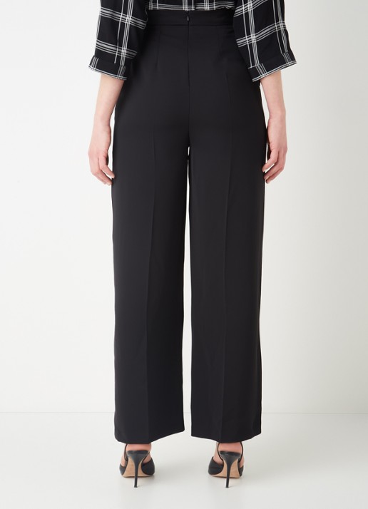 Phase Eight Florentine high waist wide fit pantalon met steekzakken - achterkant 4 zwart