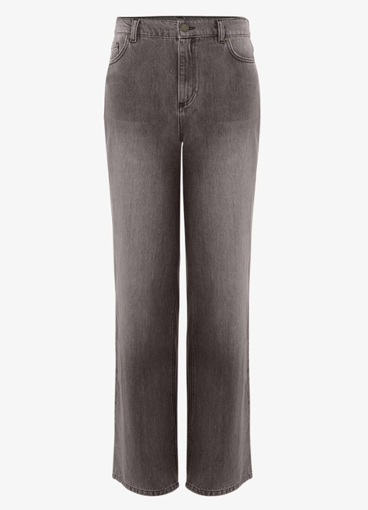 Phase Eight Frankie hiigh waist straight leg jeans met steekzakken - voorkant 2 donkergrijs