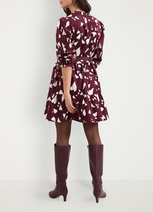 Phase Eight Gaia Heart mini tuniekjurk met print - achterkant rood