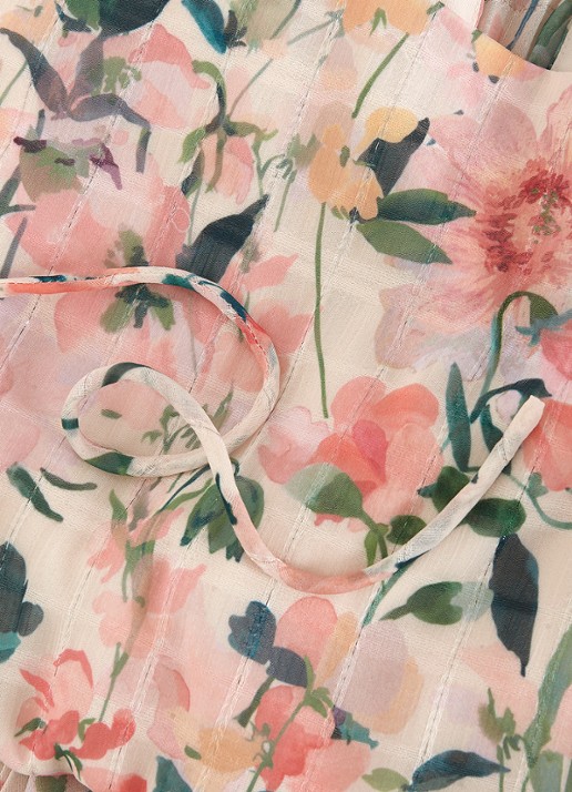 Phase Eight Georgiana midi jurk met bloemenprint - detail 6 oudroze