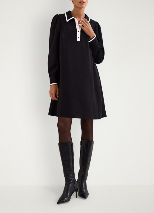 Phase Eight Gina mini jurk met ballonmouw - voorkant 8 zwart