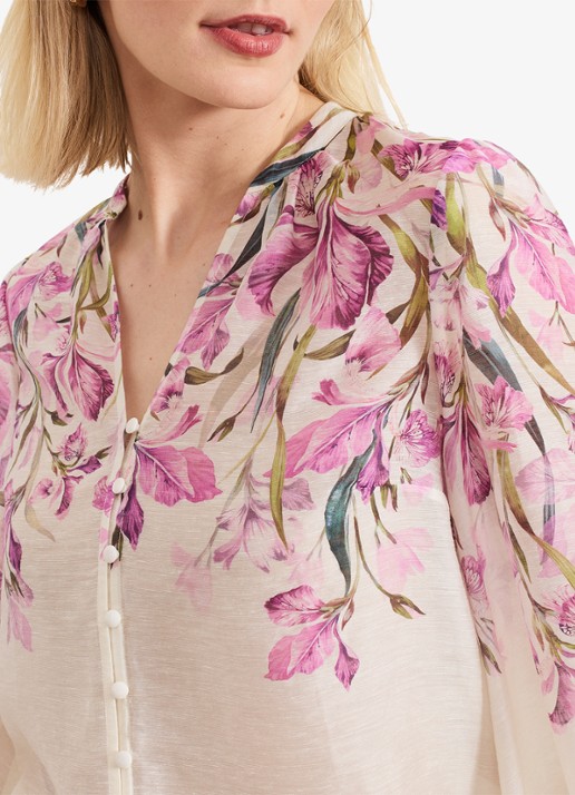 Phase Eight Gisela blouse  met bloemenprint - detail 5 creme