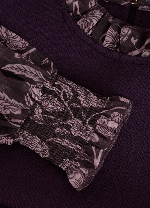 Phase Eight Giselle fijngebreide mini jurk met ruches - detail 7 paars