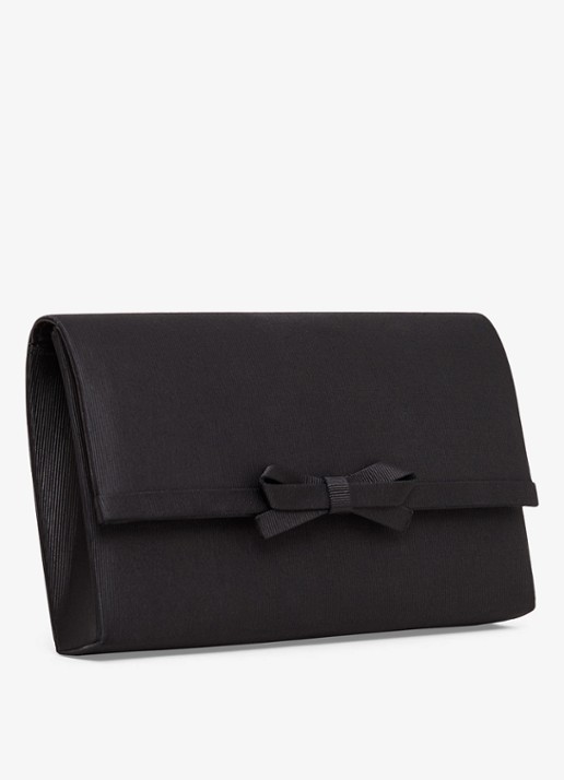 Phase Eight Grosgrain clutch met afneembare schouderriem - detail zwart