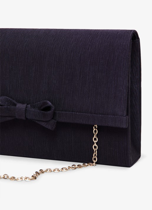 Phase Eight Grosgrain clutch met strikdetail  - detail 3 donkerblauw