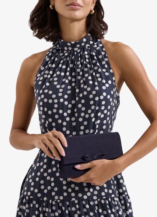 Phase Eight Grosgrain clutch met strikdetail  - detail 5 donkerblauw