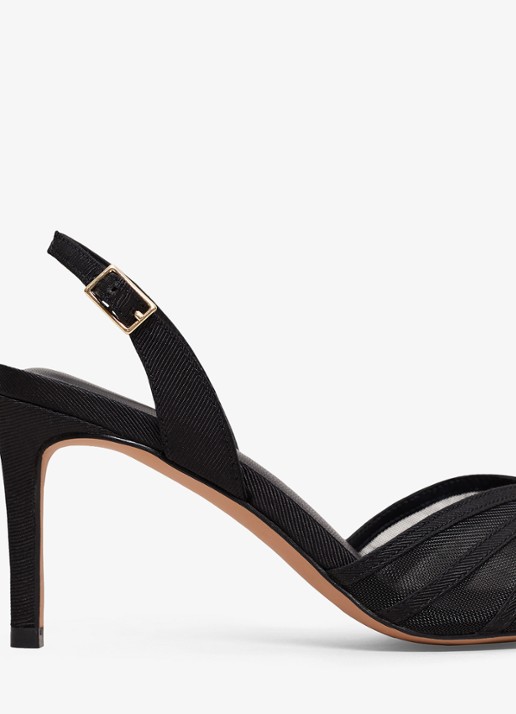 Phase Eight Grosgrain slingback met strikdetail - detail 2 zwart