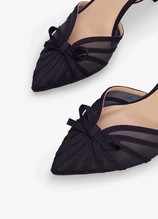 Phase Eight Grosgrain slingback met strikdetail - detail 4 donkerblauw