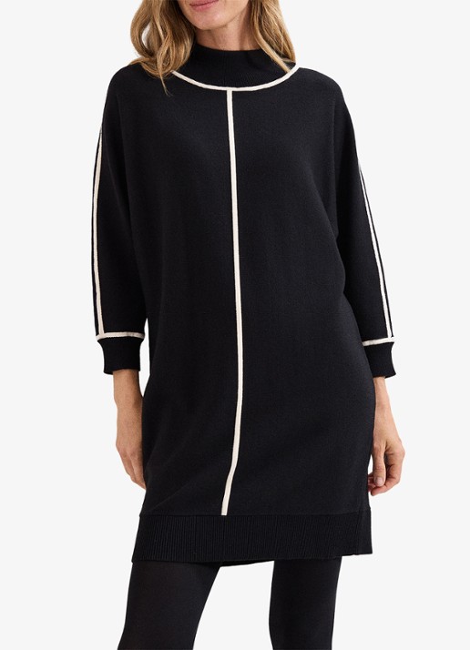 Phase Eight Hallie mini fijngebreide trui-jurk met gestreept detail