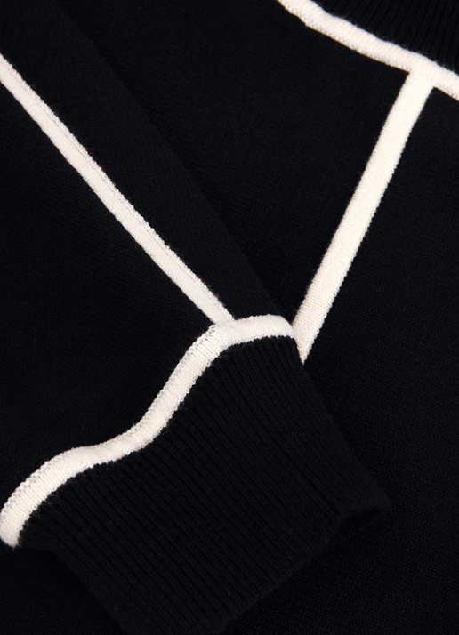 Phase Eight Hallie mini fijngebreide trui-jurk met gestreept detail - detail 7 zwart