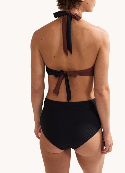 Phase Eight Halter bikinitop met structuur - achterkant 3 zwart