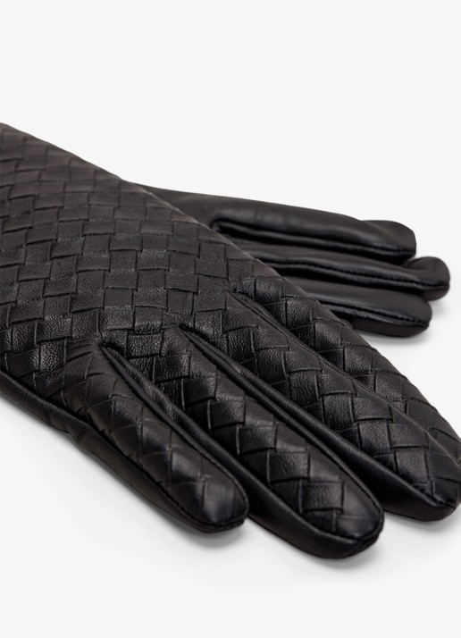 Phase Eight Handschoenen van leer - detail 2 zwart