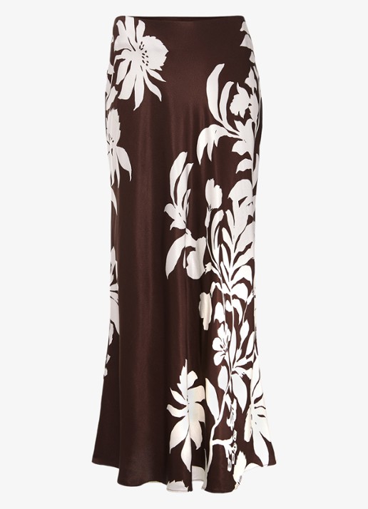 Phase Eight Hattie midi rok met print - voorkant bruin