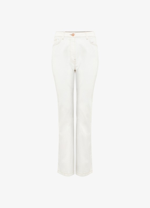 Phase Eight High waist loose fit jeans met steekzakken - voorkant 2 wit