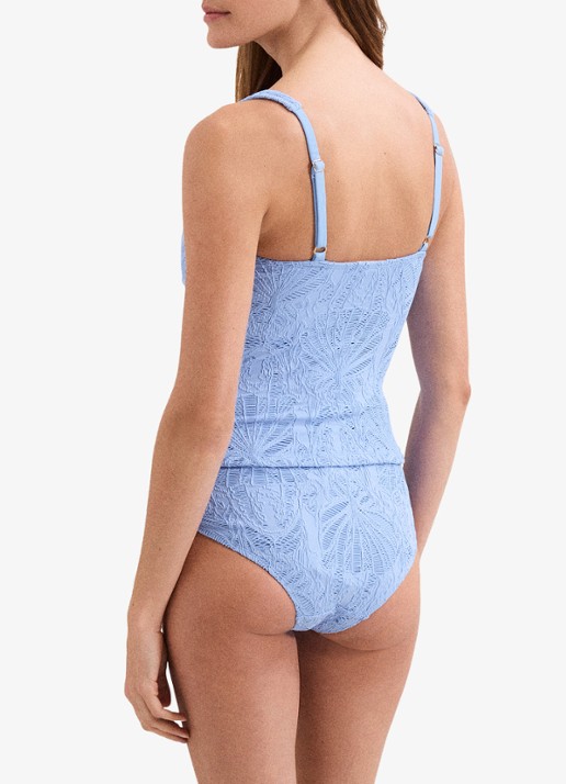 Phase Eight High waisted bikinislip met broderie - achterkant lichtblauw