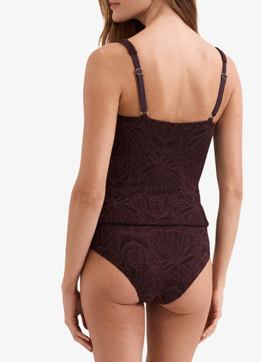 Phase Eight High waisted bikinislip met broderie - achterkant 4 bruin