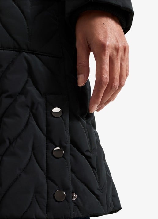 Phase Eight Hollie longline puffer jas met ceintuur  - detail 6 donkergroen