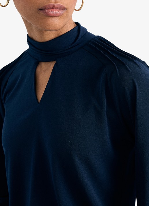 Phase Eight Ilaria top met pofmouwen en keyhole - detail 5 blauw