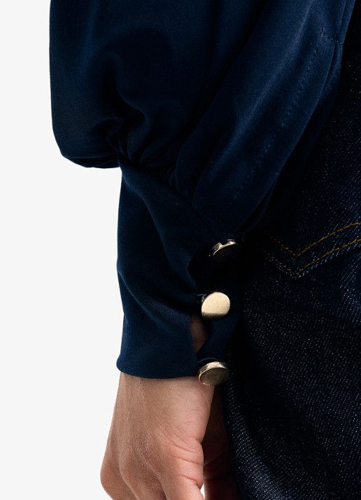 Phase Eight Ilaria top met pofmouwen en keyhole - detail 6 blauw