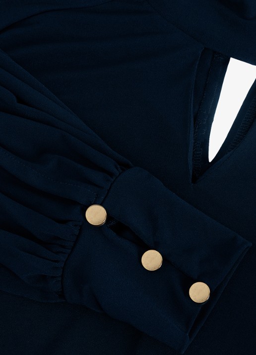 Phase Eight Ilaria top met pofmouwen en keyhole - detail 8 blauw