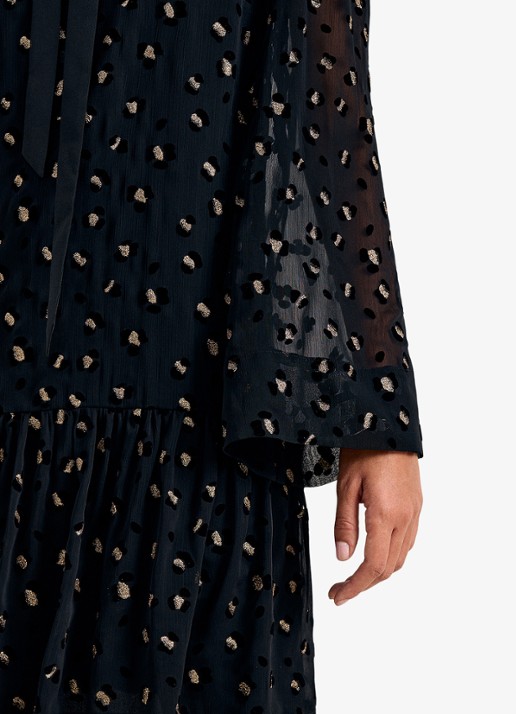 Phase Eight Ines mini tuniekjurk met dierenprint - detail 7 zwart