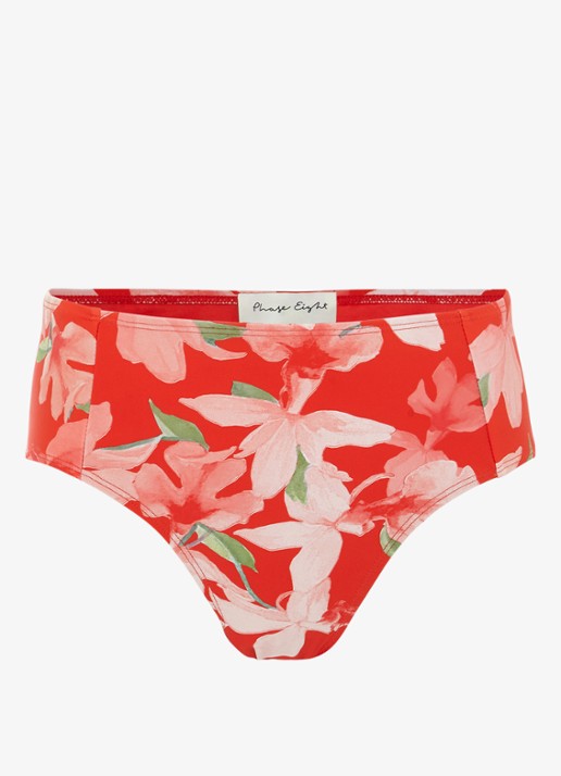 Phase Eight Iris bikinislip met bloemenprint - voorkant rood